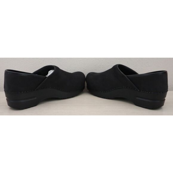 Sanita Women's Sz EUR 38 US 7W Black Original Prof. Textured Oil Leather Clogs - Picture 10 of 13